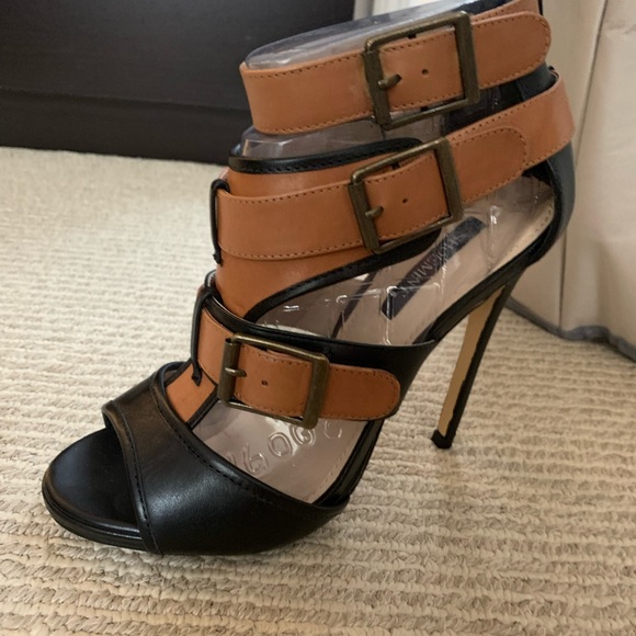 Shoemint strappy stiletto Black and Tan - Picture 9 of 10